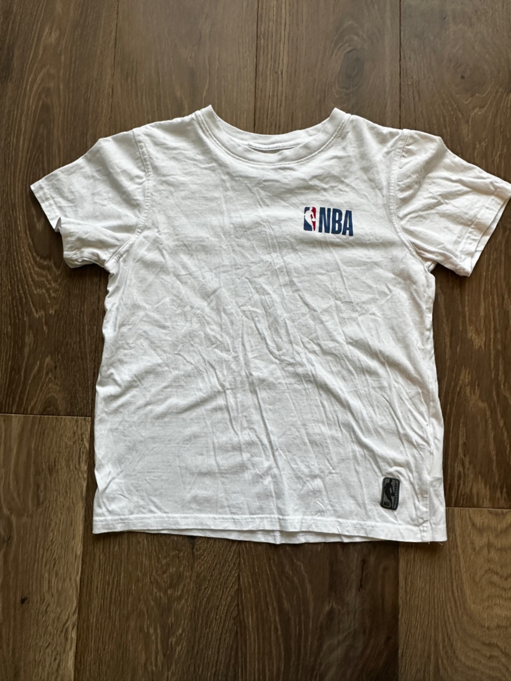 NBA White Short Sleeve Logo Tee with Small Chest Emblem